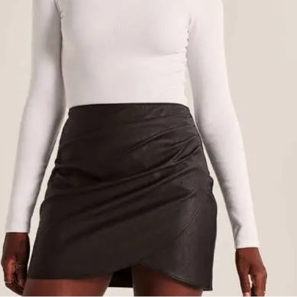 Abercrombie and Fitch faux leather wrap skirt